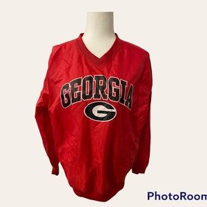 Red Oak Sportswear Vintage Georgia Bulldogs Windbreaker Jacket(Pullover)